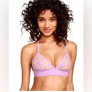 Victoria's Secret PINK Lavender Lace halter bralette XS